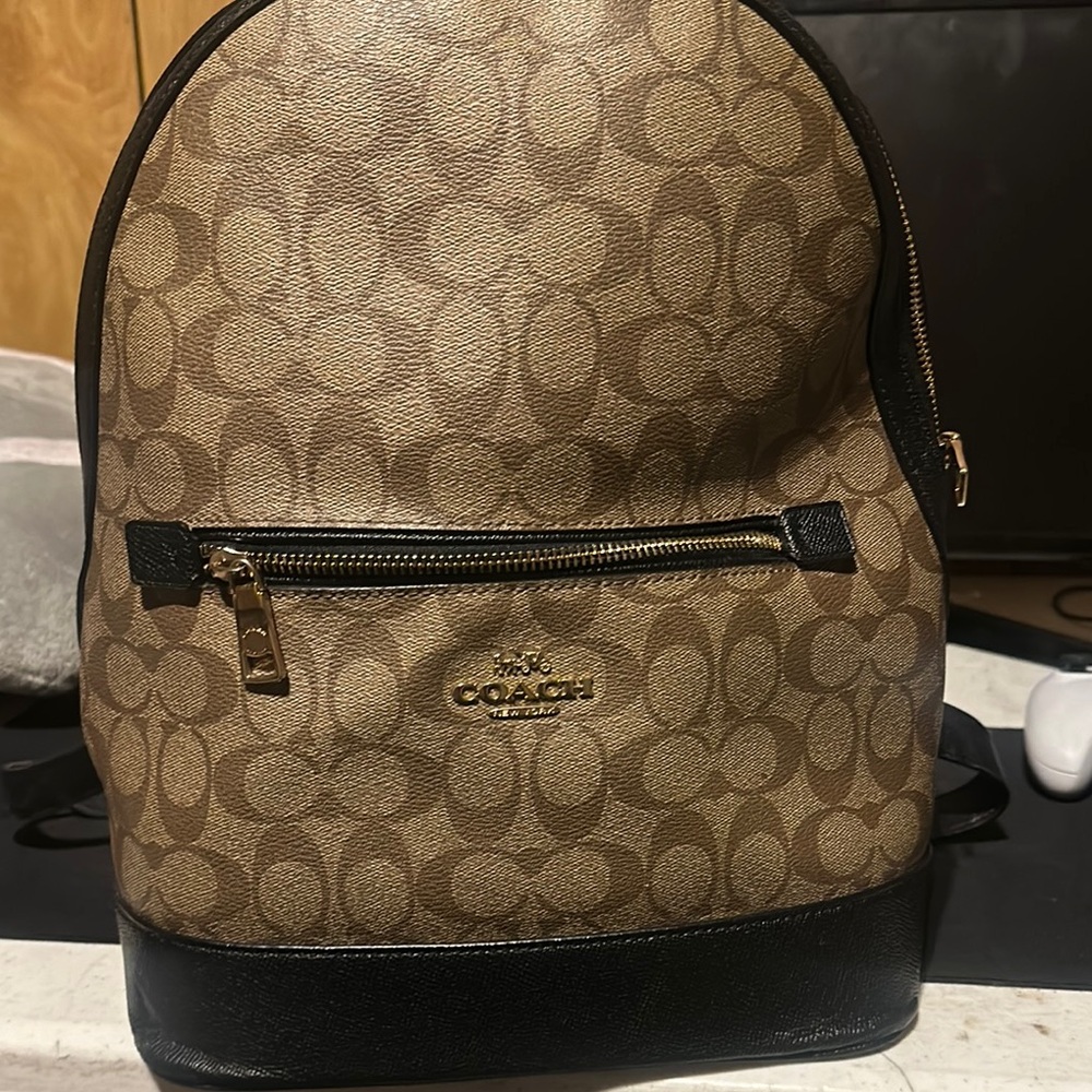 Coach Tan and Black Backpack